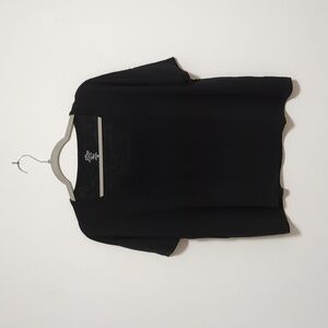 EUC J. Crew Black Relaxed Linen Scoopneck T-shirt - Extra Small